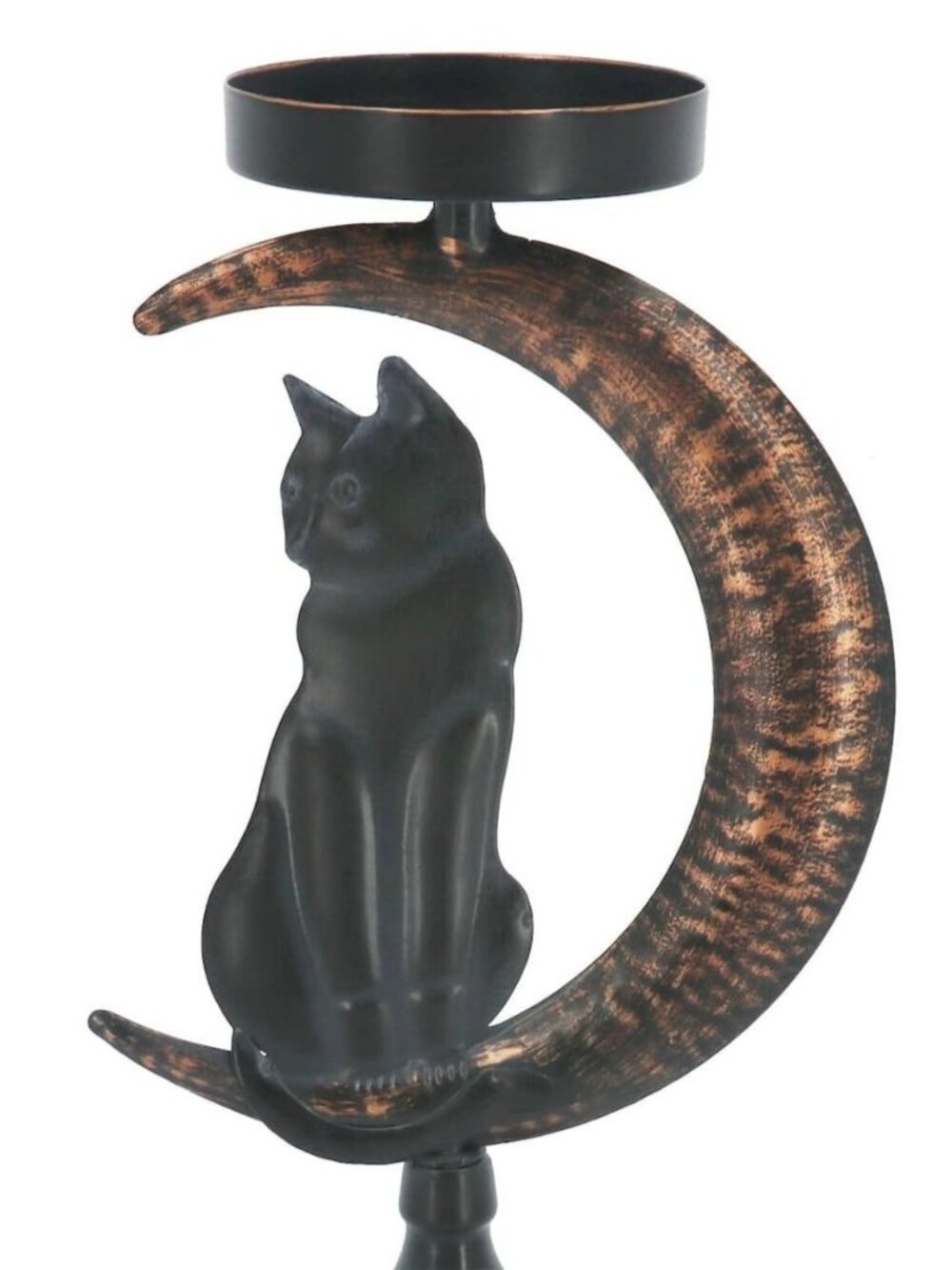 Eerie Black Cat Moon Goth Pillar Candle Holder Halloween Ashland Michael's Decor